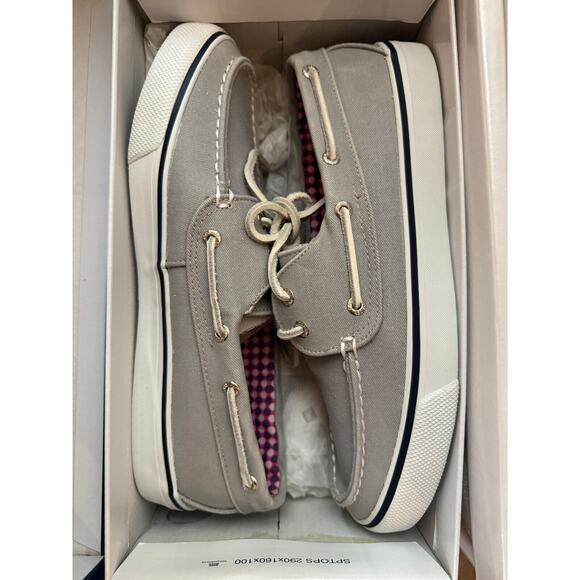 Sperry Authentic Original Bahama Grey Canvas Womens 8.5 Boat Shoes 9266362 NEW - Picture 2 of 7